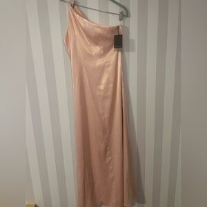 Michael Costello Blush One-Shoulder Dress !